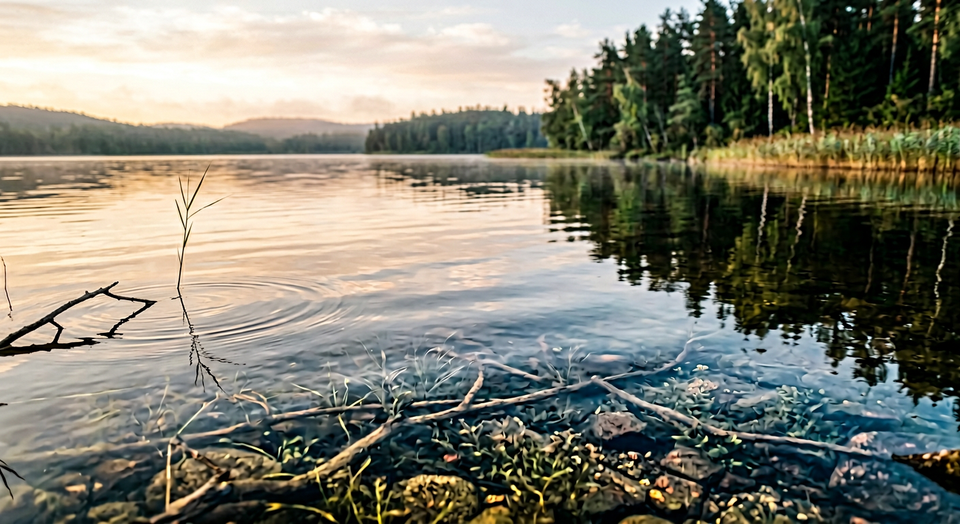 Clear water with light revealing what lies beneath, symbolizing inner awareness and discovery.