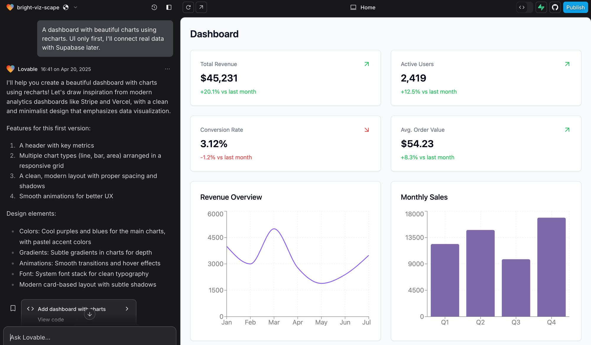 creating an app with lovable ai