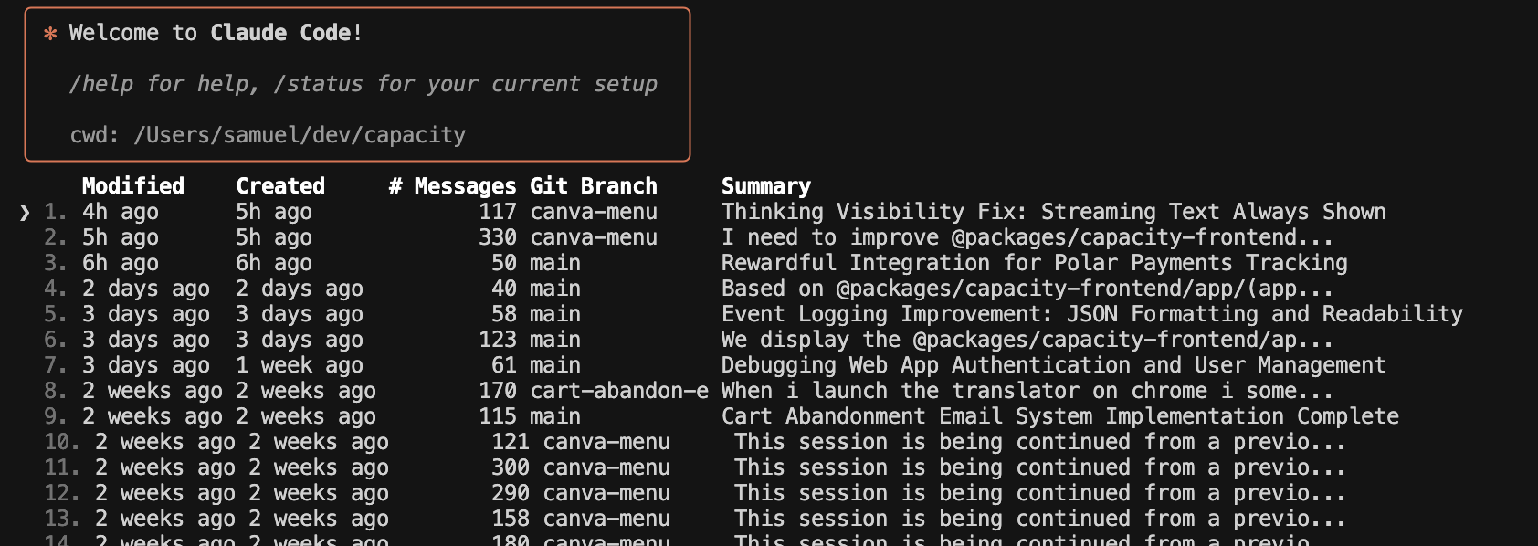 claude code resume conversation