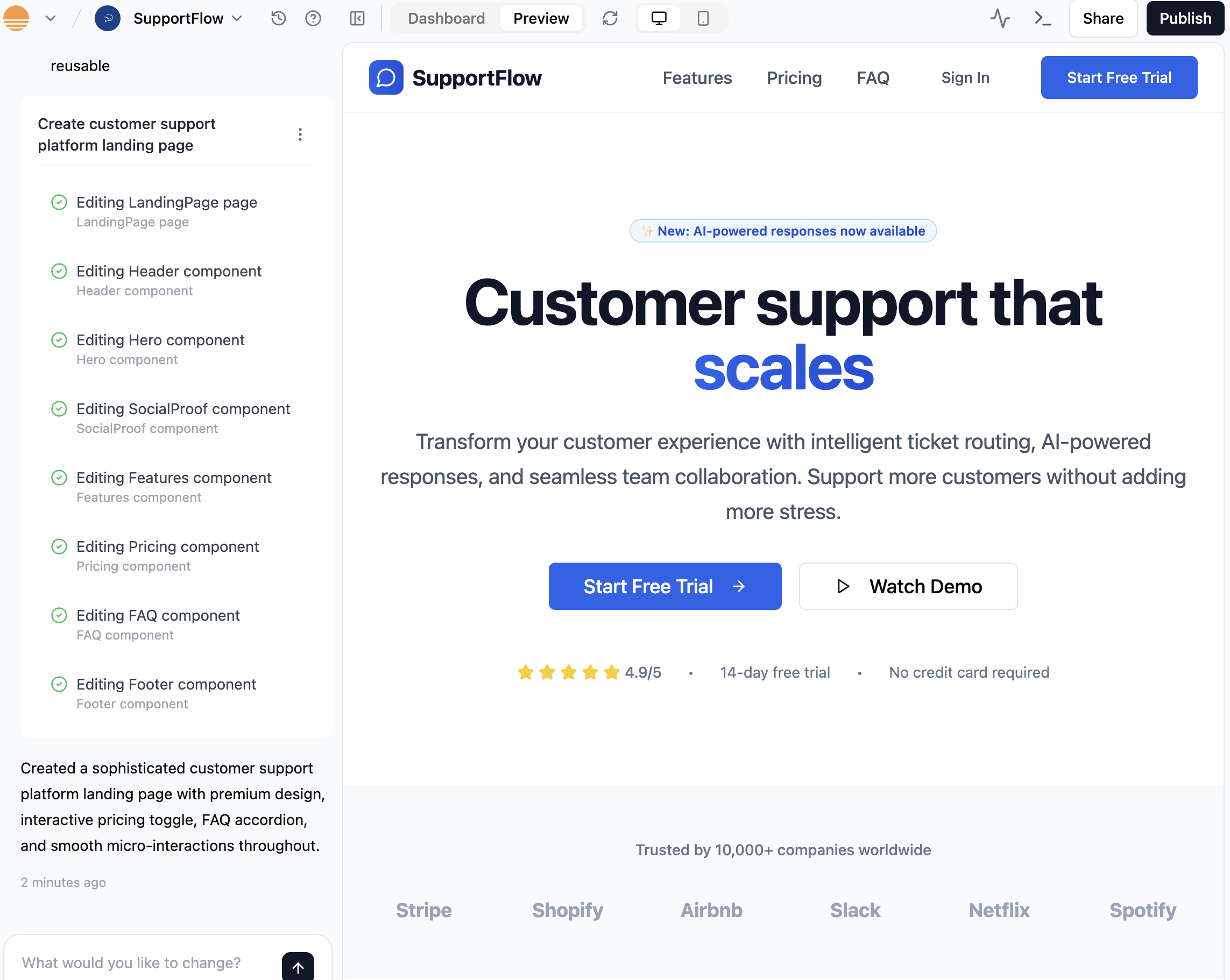 generated an app with base44