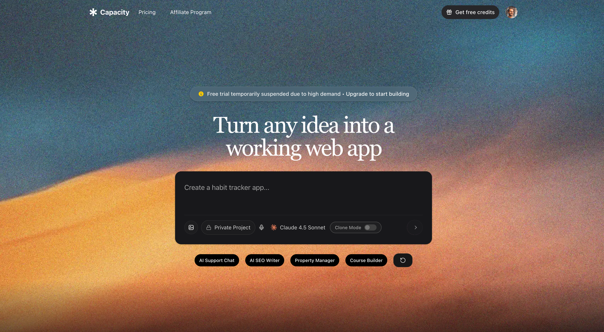 Capacity AI Web App Builder
