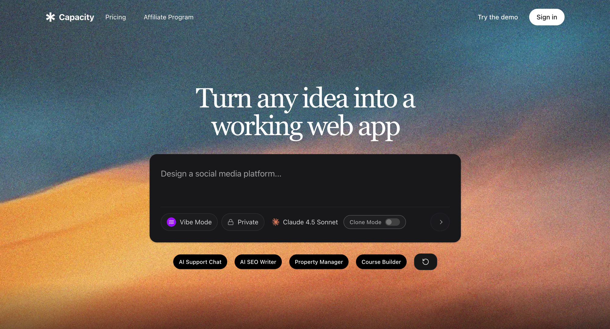 capacity website builder