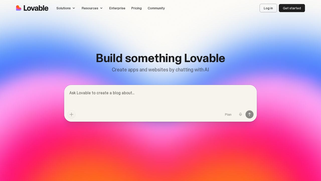 Lovable website hero section