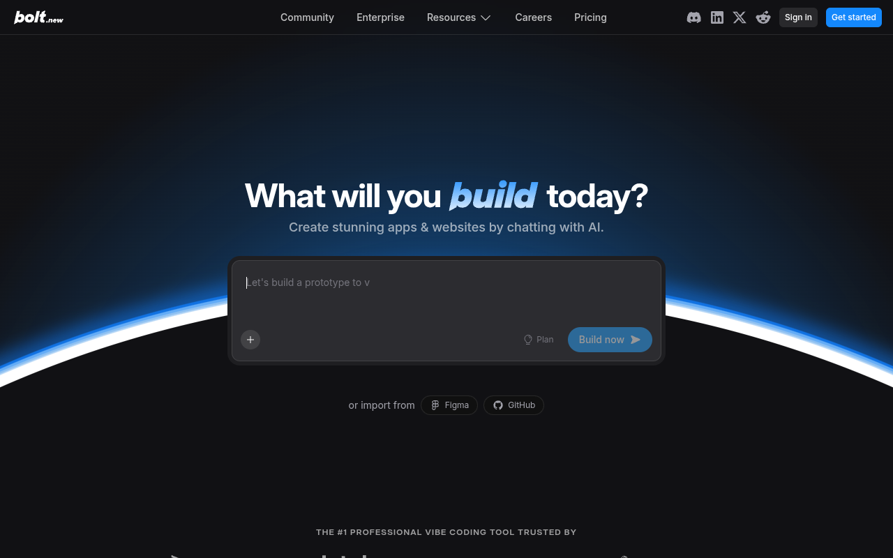 Bolt.new - professional AI-powered app builder by StackBlitz