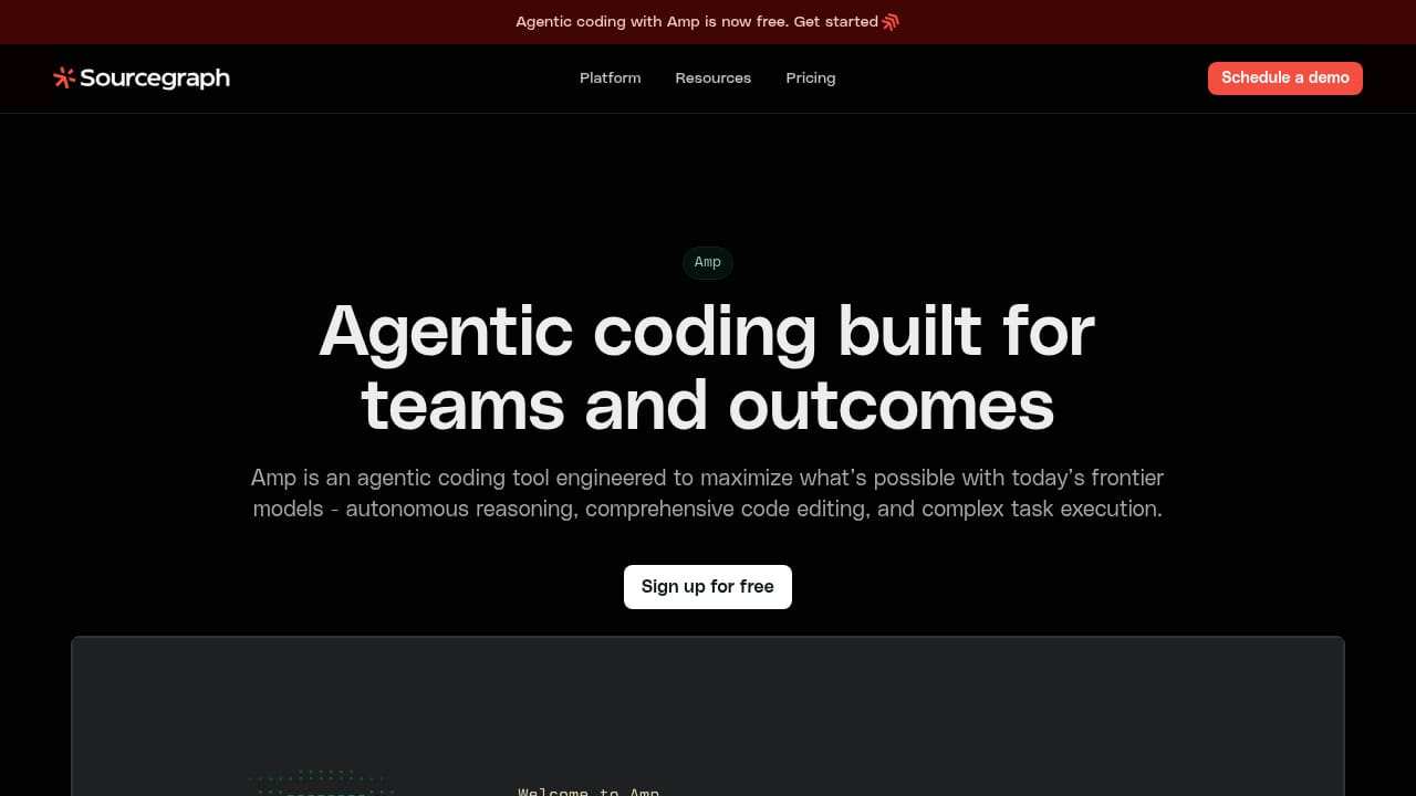 Sourcegraph Cody homepage - AI coding assistant with full codebase context