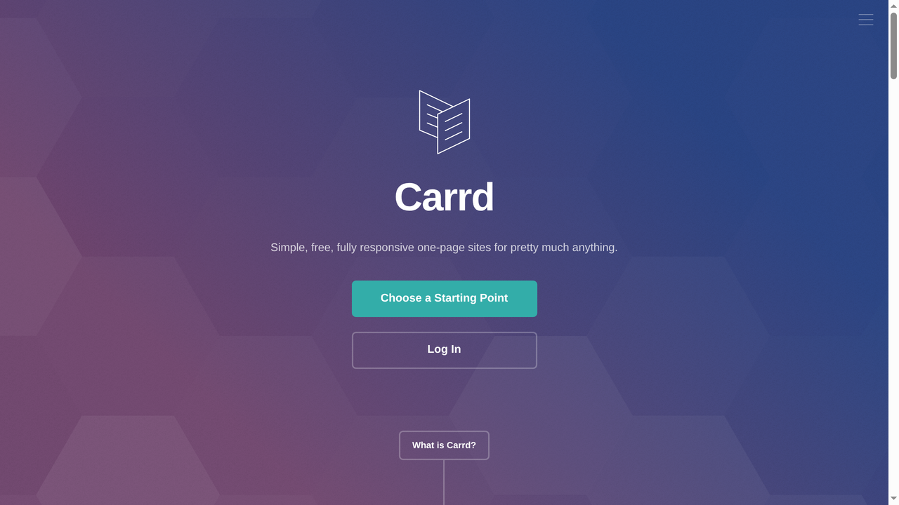 Carrd website homepage