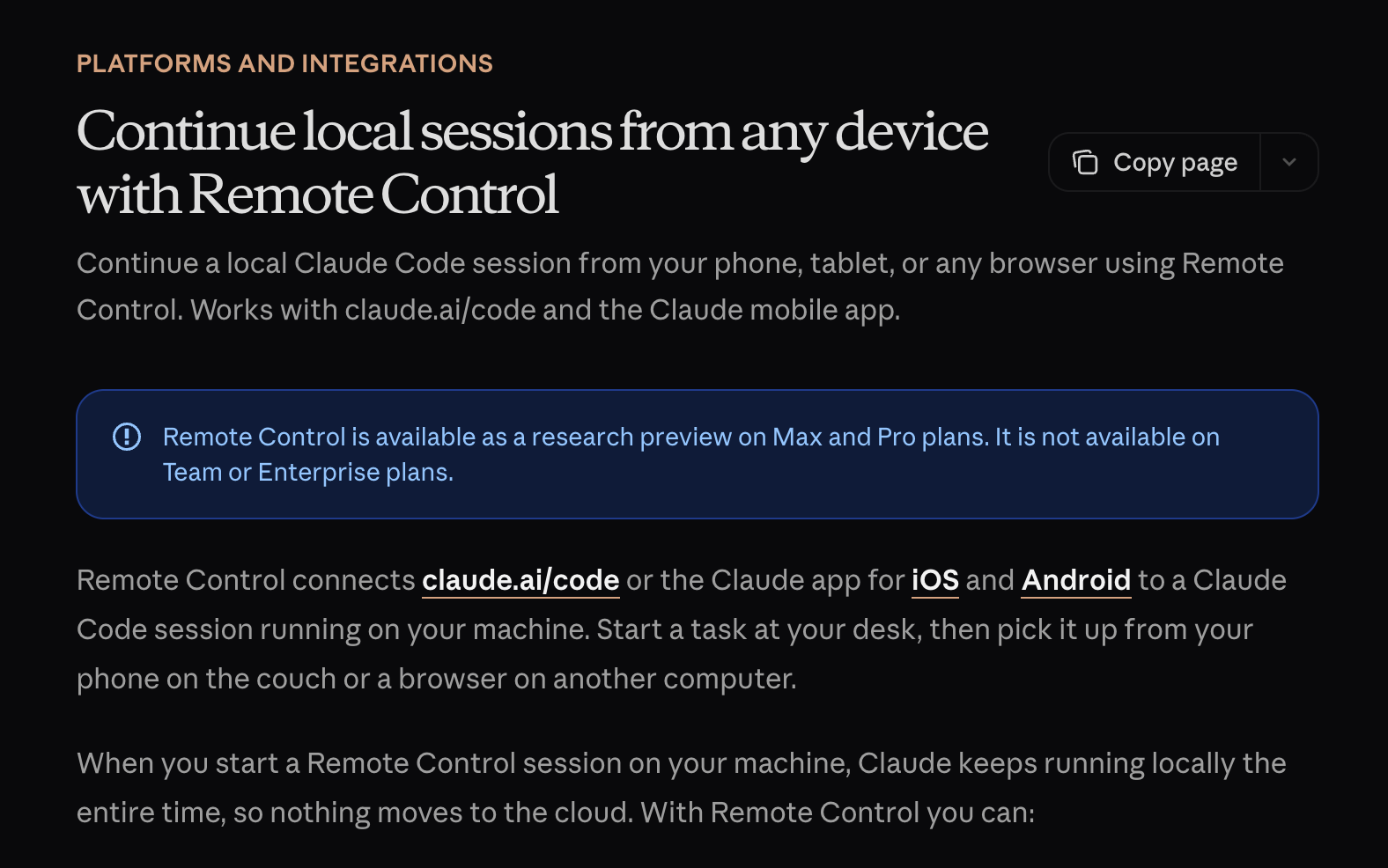 Claude Code Remote Control (by Anthropic)
