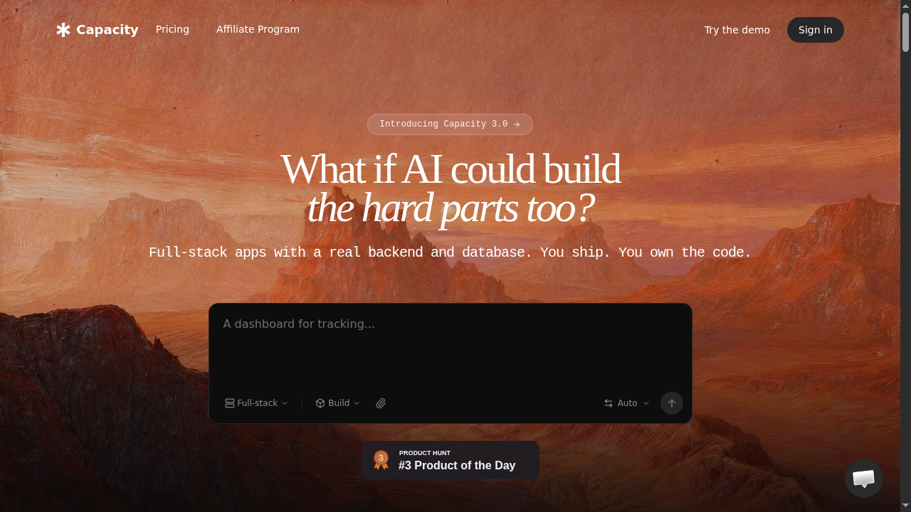 Capacity.so homepage