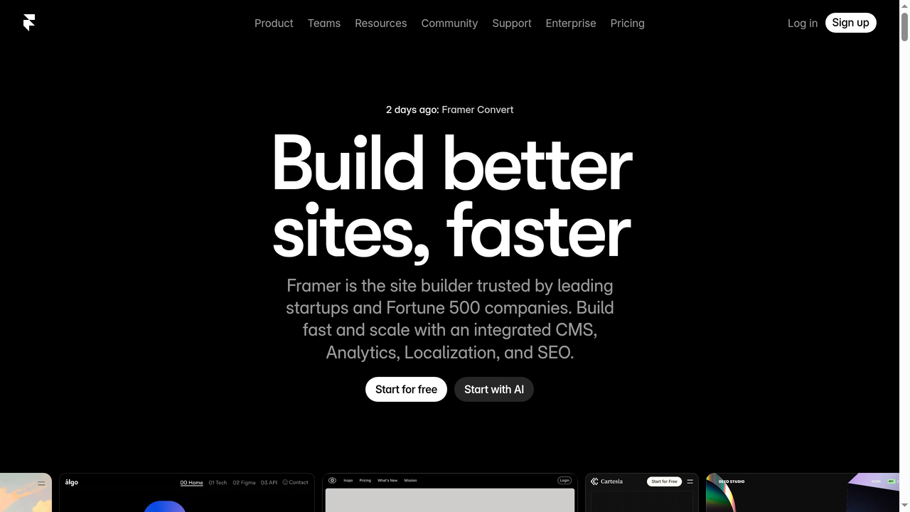 Framer - design-focused website builder
