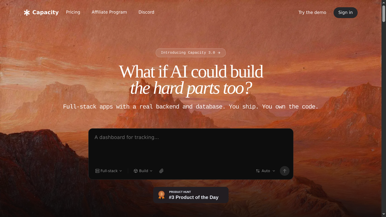 Capacity.so homepage