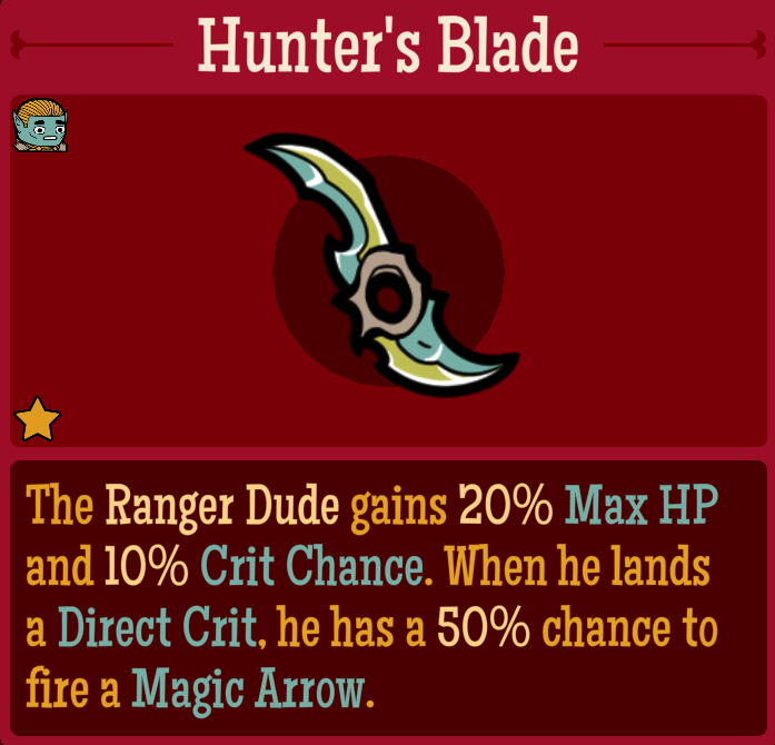 The Ranger Dude's Hunter's Blade Relic.