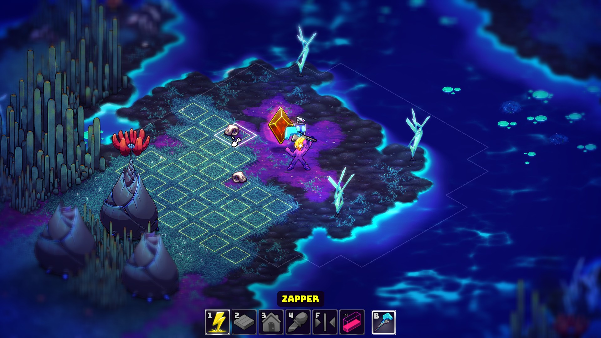 Image of using the zapper and targeting some bones