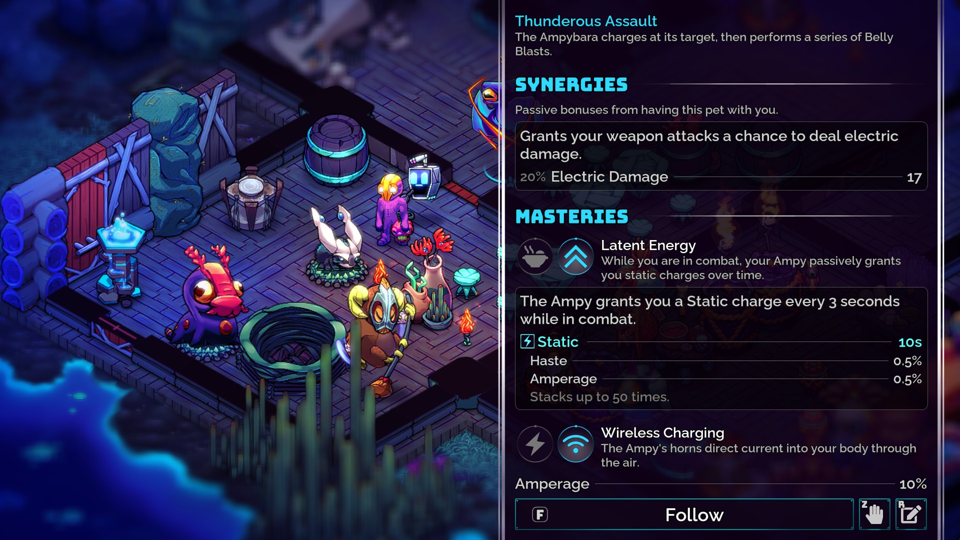 Image of pet UI with masteries showing