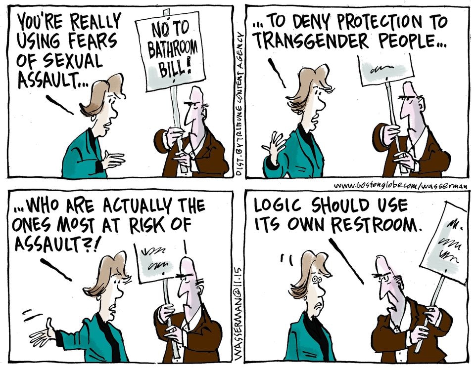 Editorial cartoon: Transgender rights - The Boston Globe