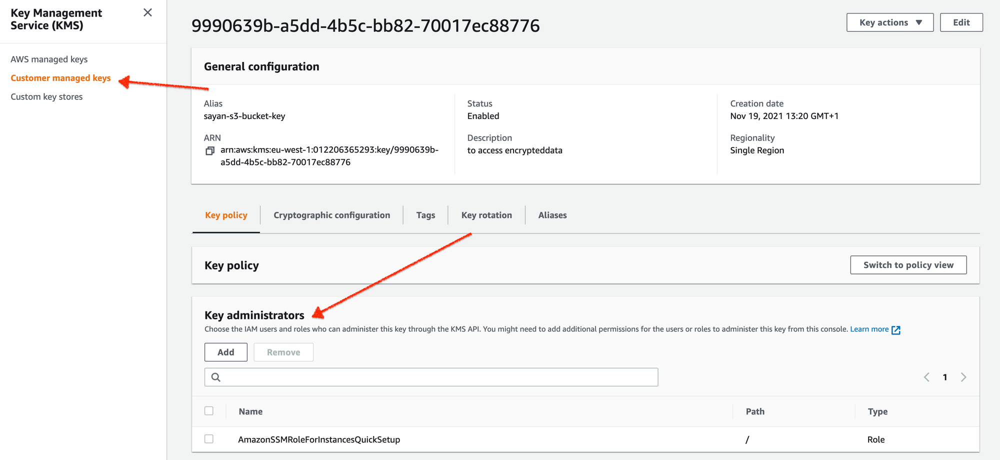 Effect of configuration setup