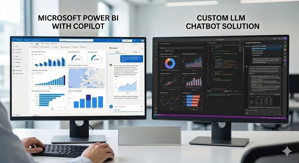 Copilot VS. Custom LLM: Navigating the Generative BI Landscape