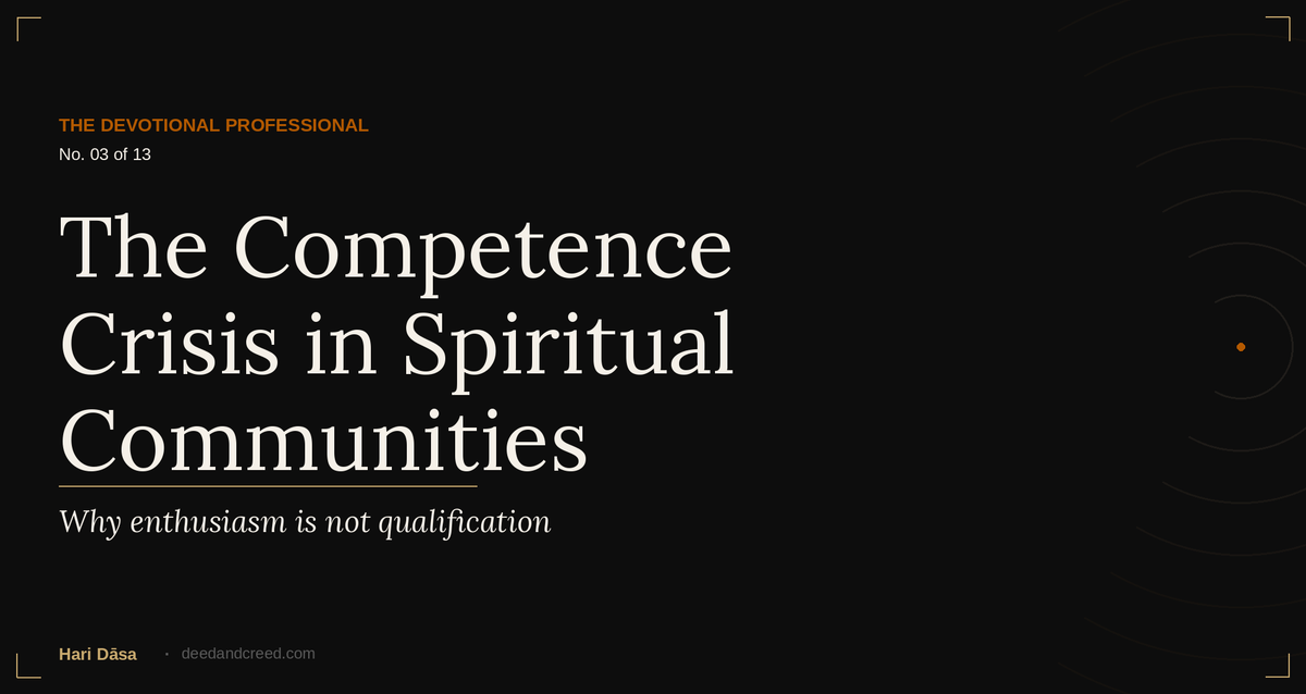 The Competence Crisis in Spiritual Communities
