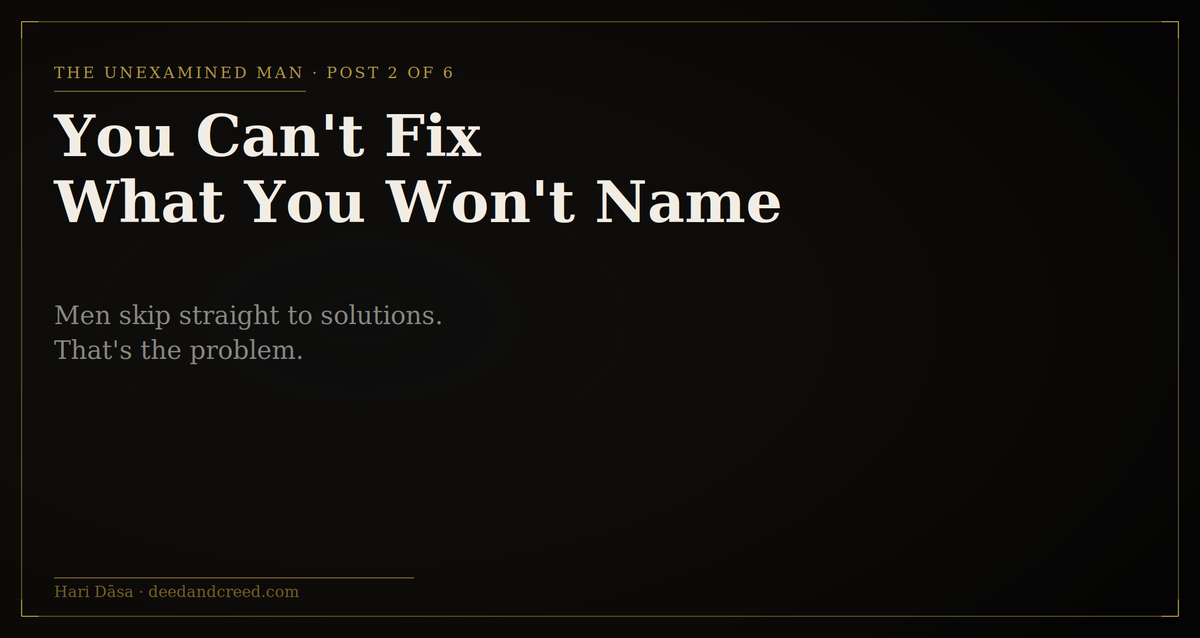 You Can't Fix What You Won't Name