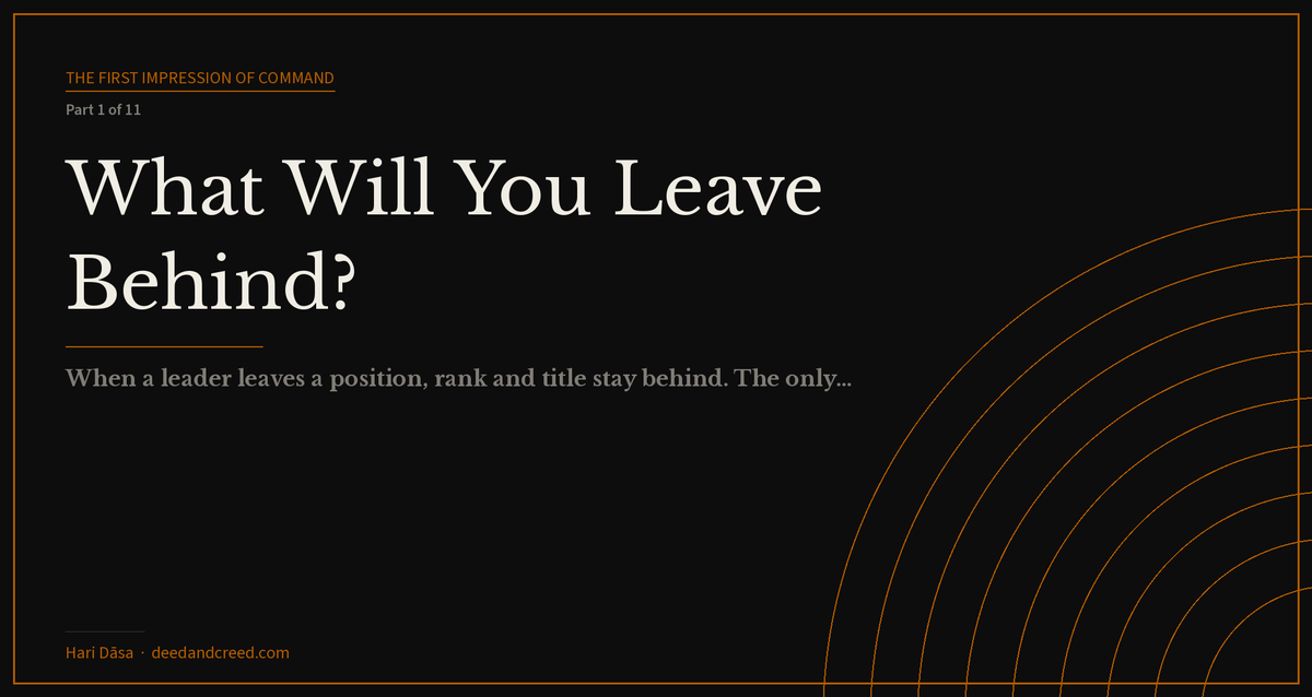 What Will You Leave Behind?