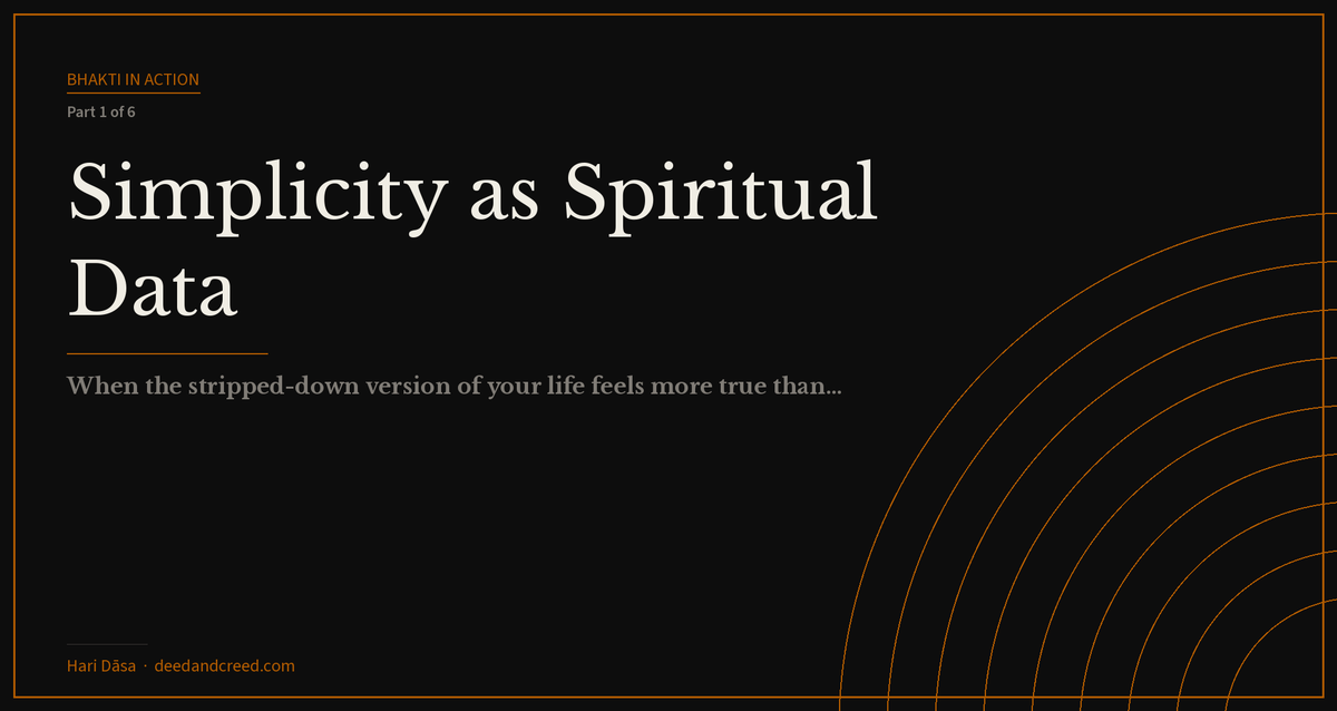 Simplicity as Spiritual Data