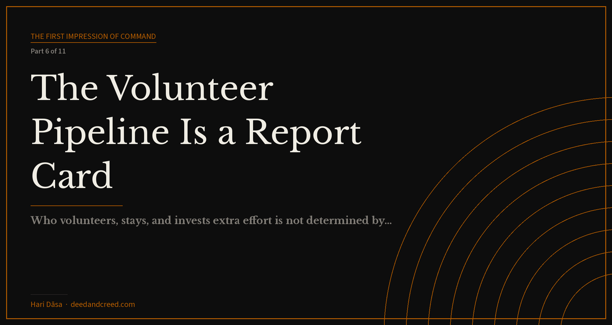 The Volunteer Pipeline Is a Report Card