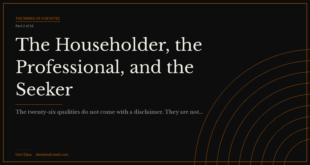 The Householder, the Professional, and the Seeker