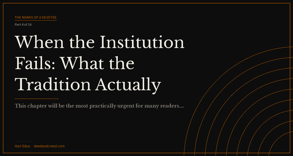 When the Institution Fails: What the Tradition Actually Says