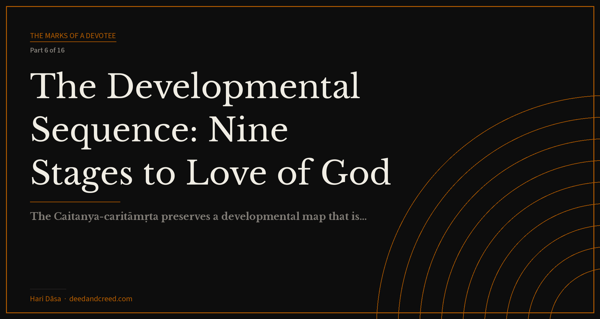 The Developmental Sequence: Nine Stages to Love of God