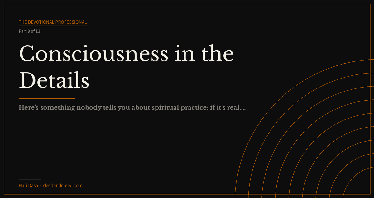 Consciousness in the Details