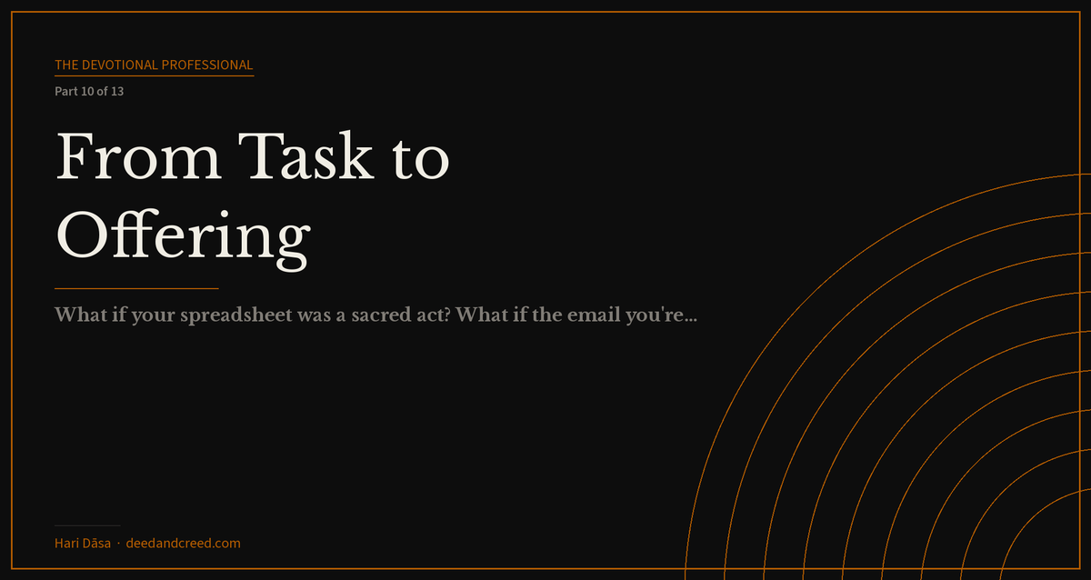 From Task to Offering