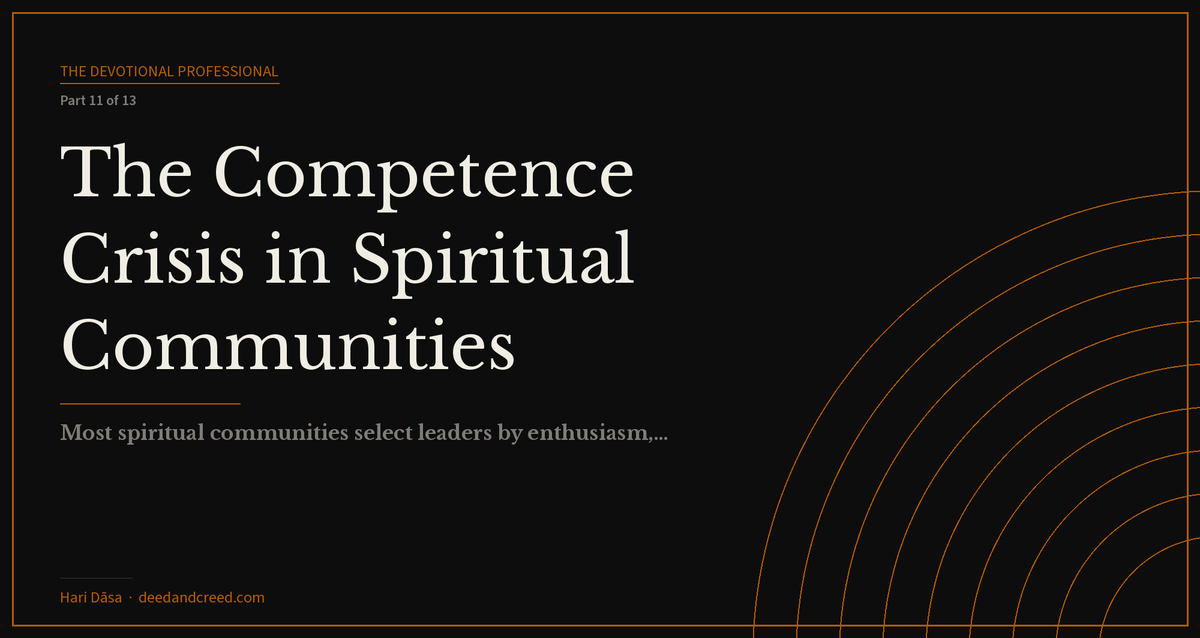 The Competence Crisis in Spiritual Communities