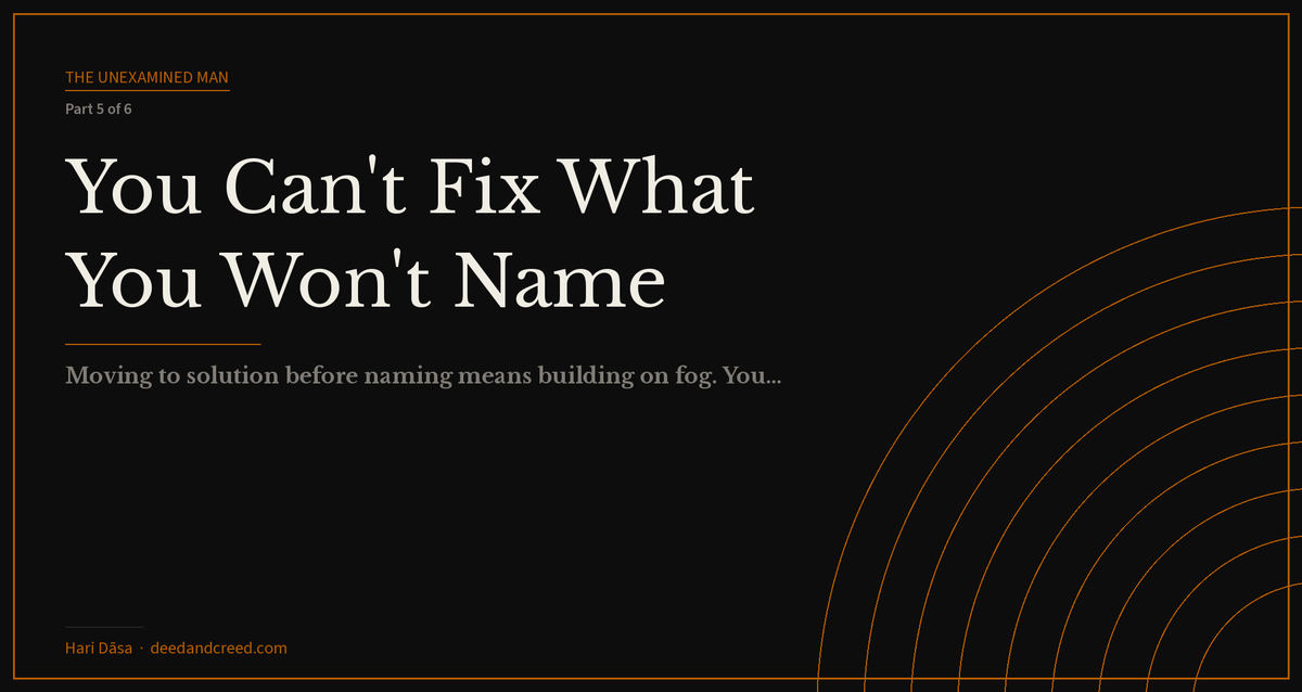 You Can't Fix What You Won't Name