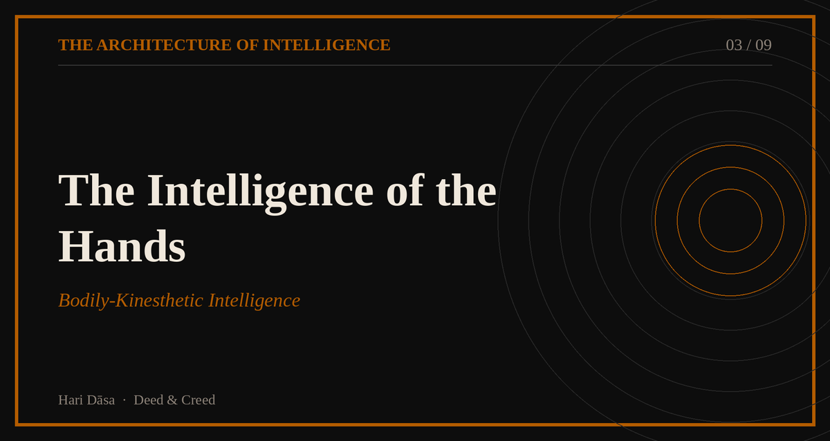 The Intelligence of the Hands