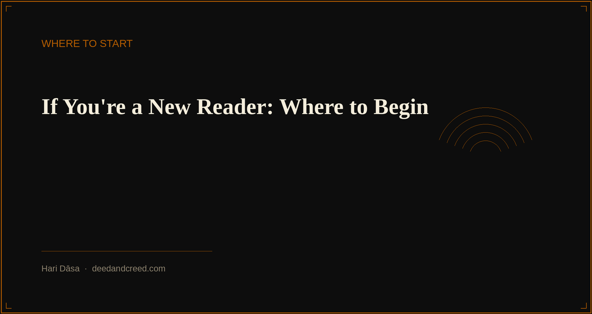 If You're a New Reader: Where to Begin