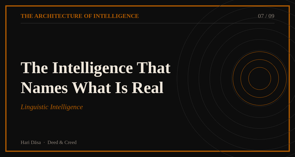 The Intelligence That Names What Is Real