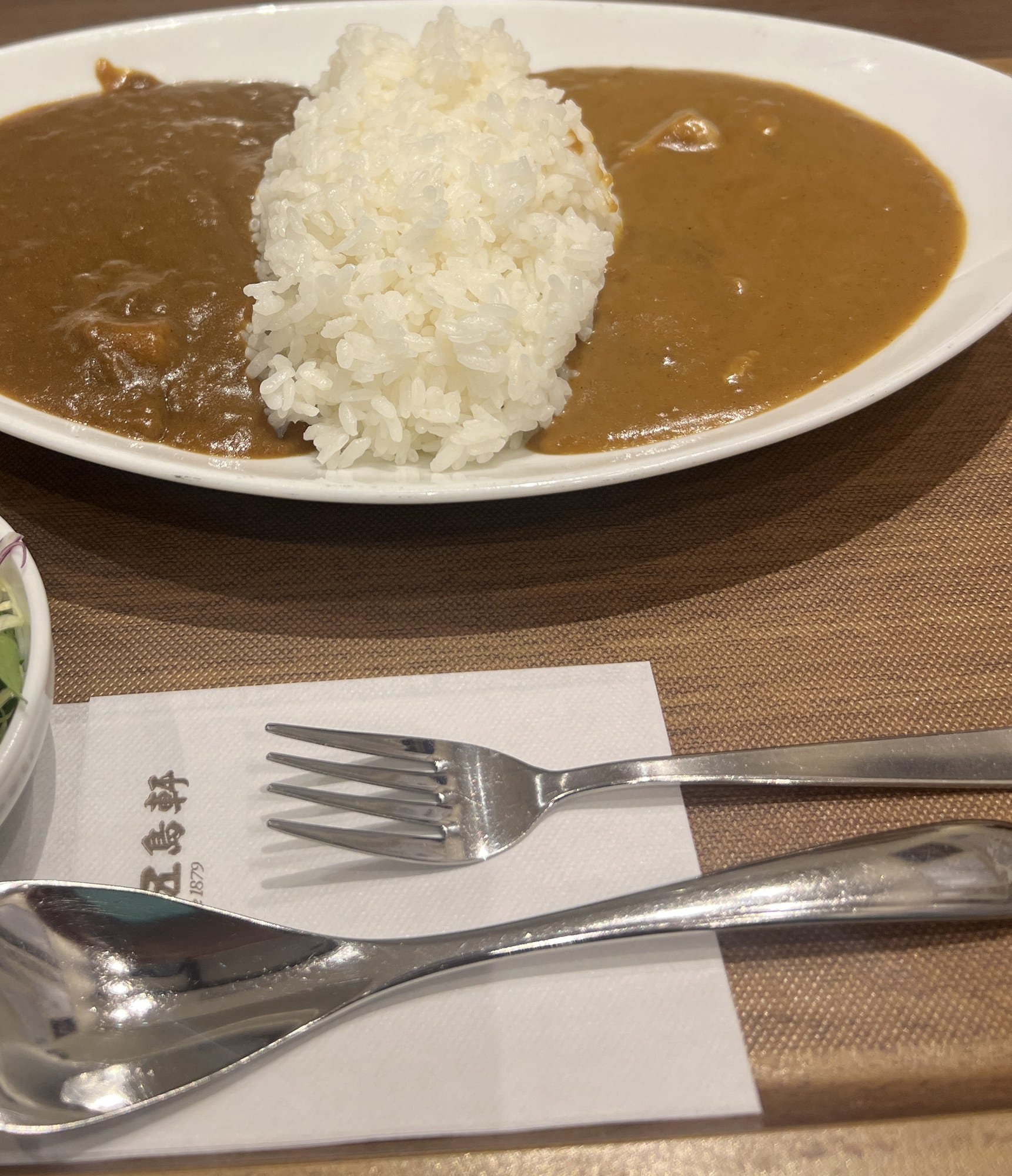 A plate of Gotoken European-style curry with rice at New Chitose Airport