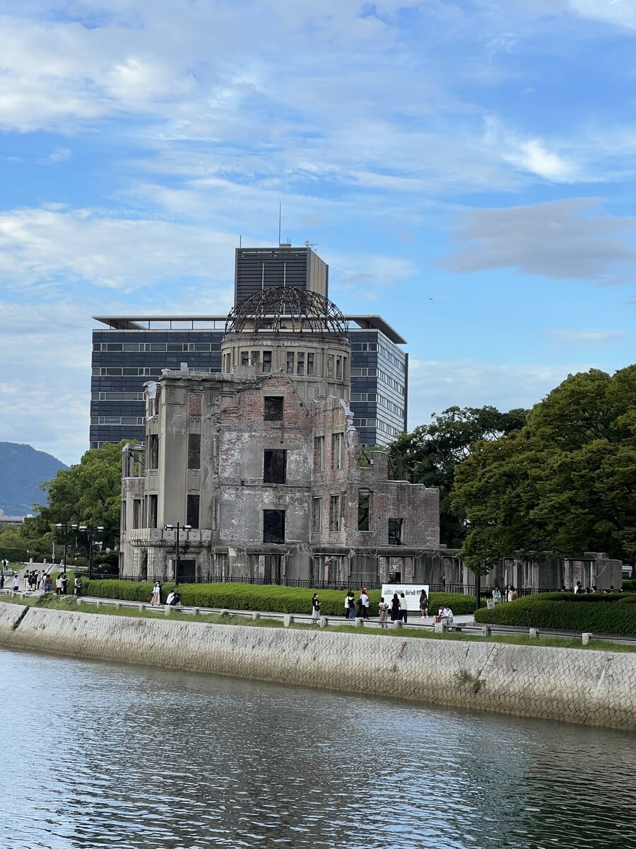 Atomic Bomb Dome beside the river in Hiroshima