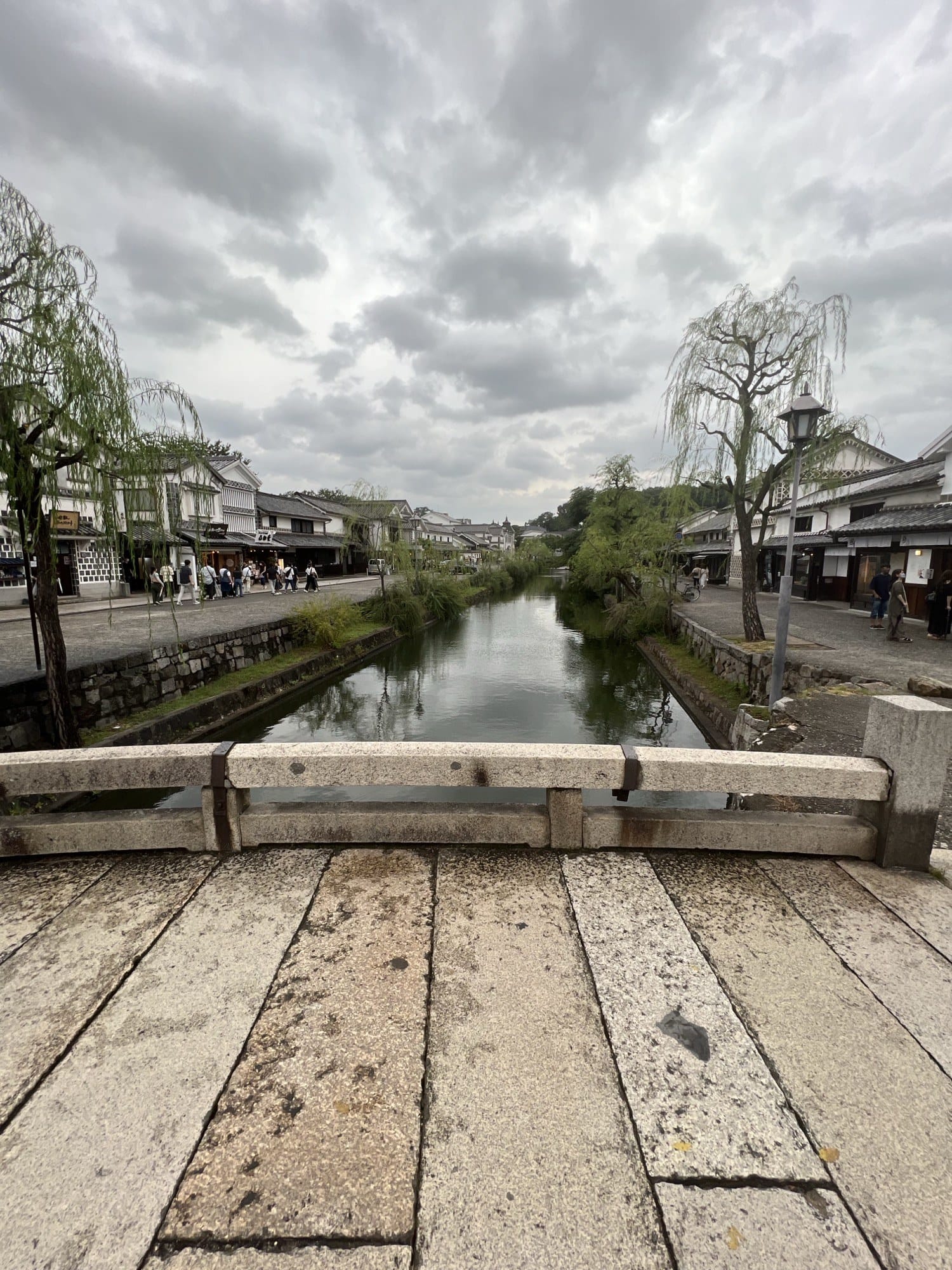 Stone bridge over the canal in the Kurashiki Bikan quarter