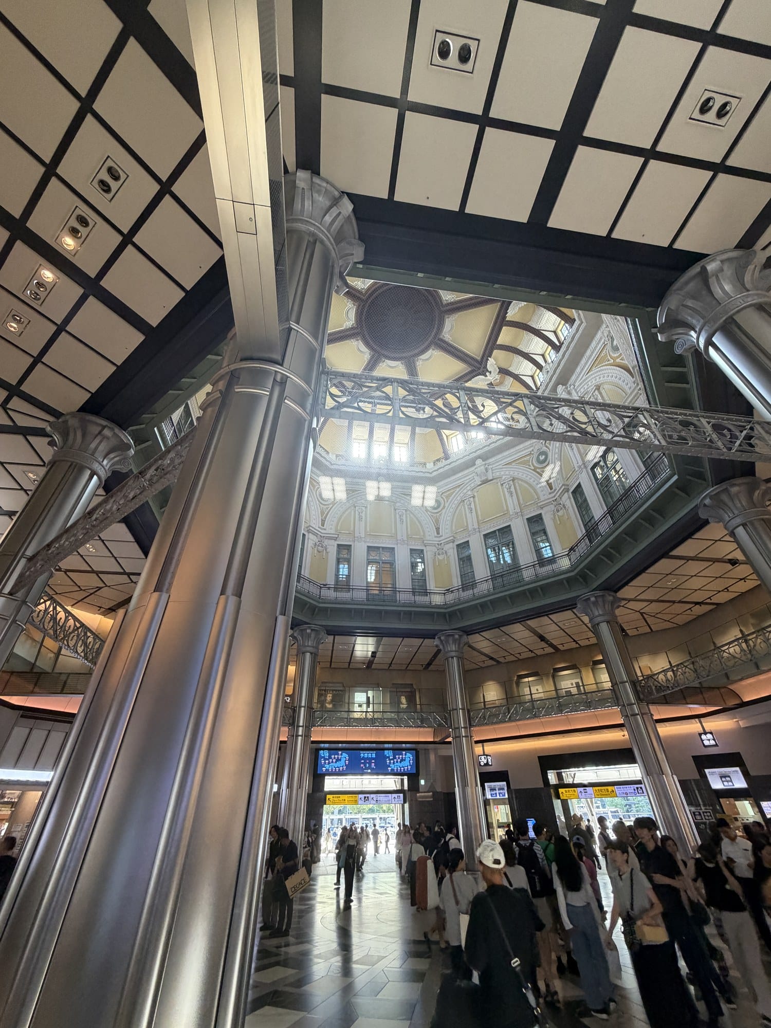 Octagonal relief inside the restored north dome of Tokyo Station's Marunouchi building