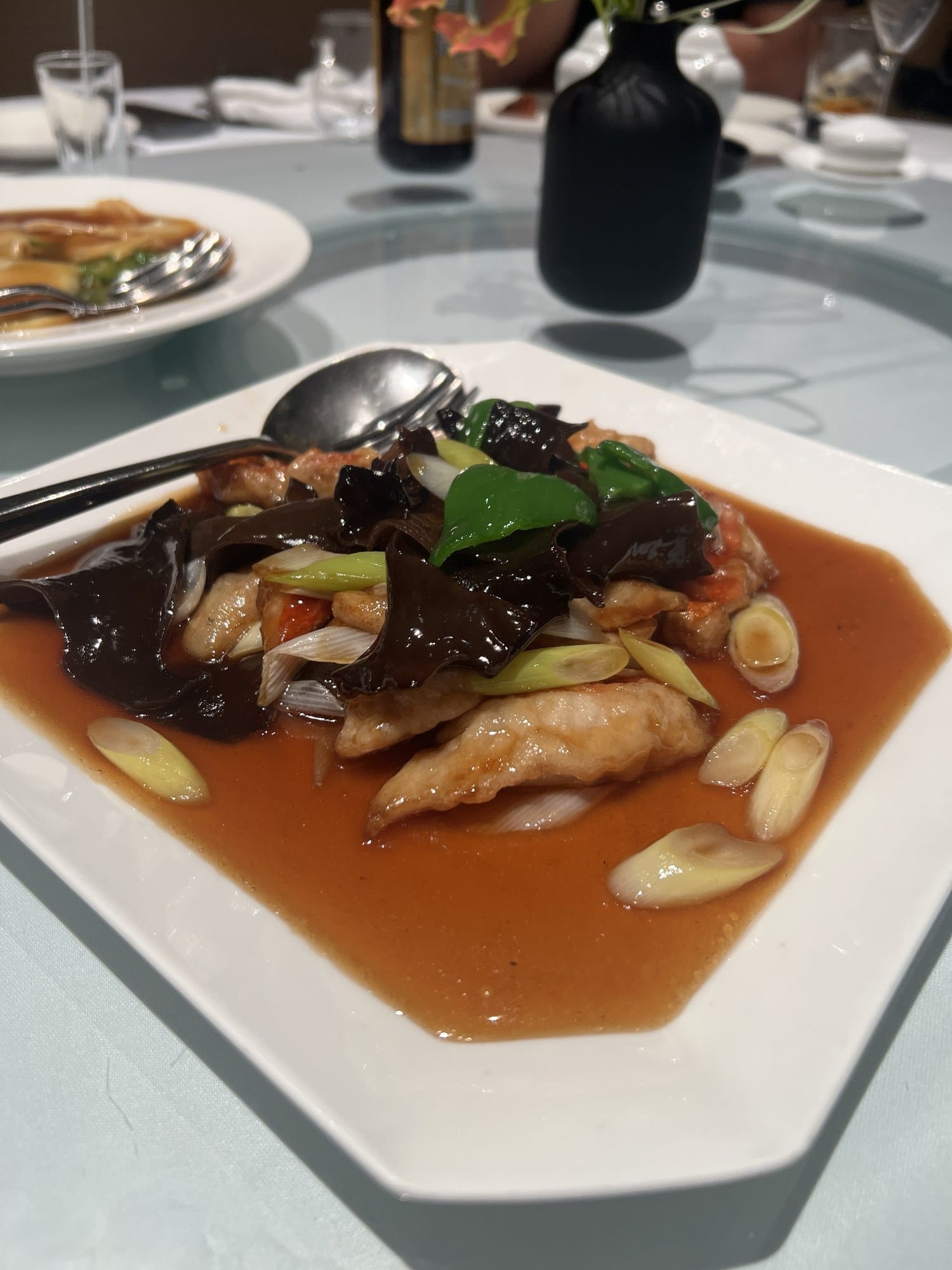 Stir-fried white fish with wood ear mushroom at Star Hill, The Capitol Hotel Tokyu
