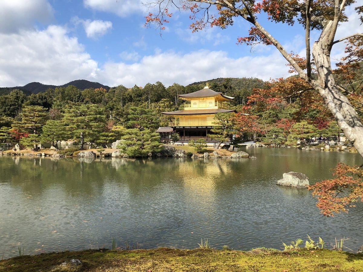 Kinkaku-ji temple reflected in its pond, Kyoto