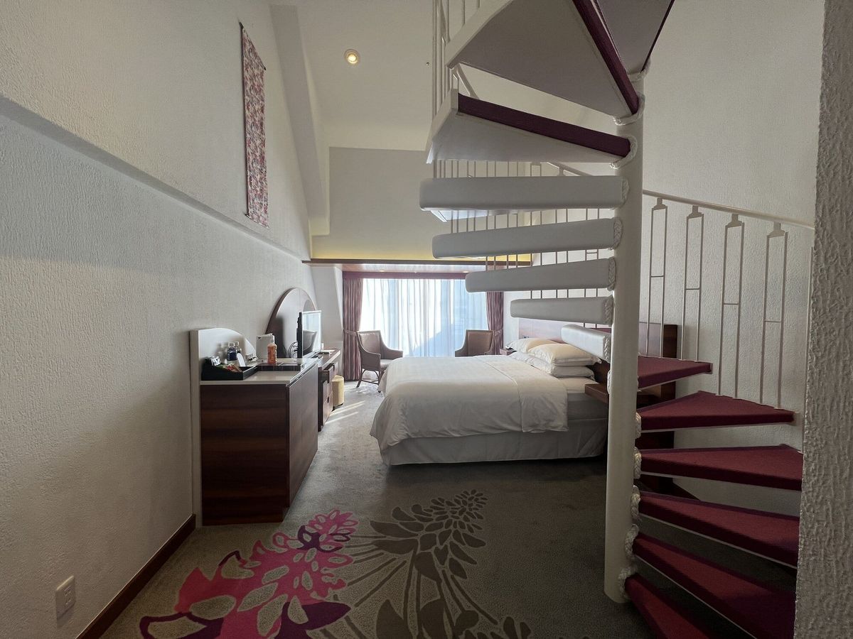 Split-level guest room at Sheraton Okinawa Sunmarina Resort