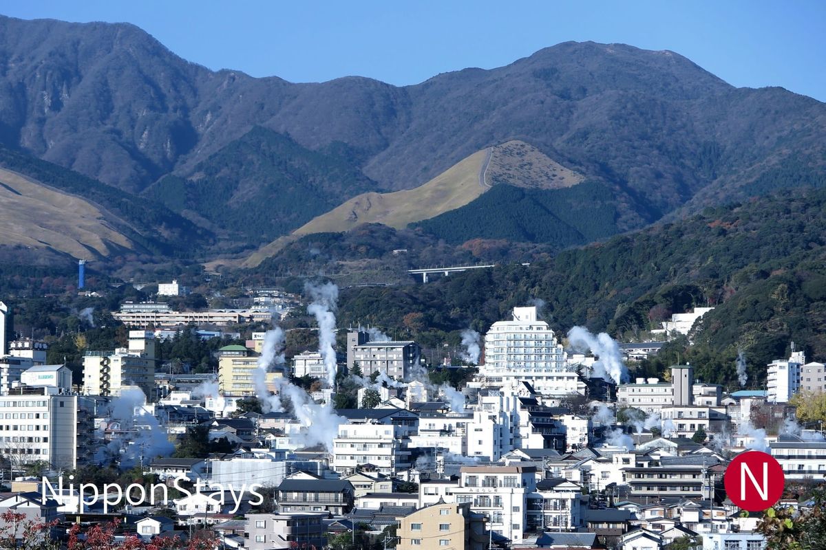Kannawa's steam rising over the rooftops