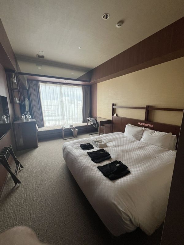 Guest room at Candeo Hotels Utsunomiya with a double bed and city-facing window
