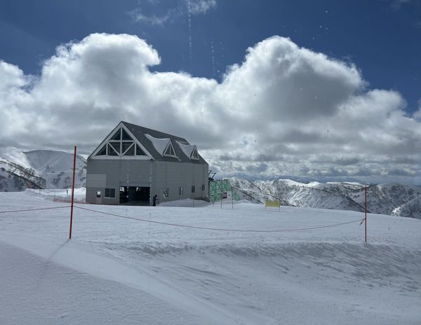 Gondola summit station at Kiroro on a clear day