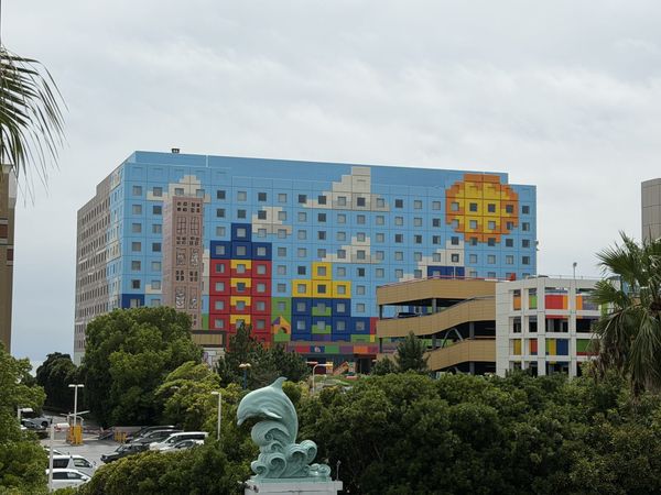 Colourful facade of a hotel in the Maihama area near Tokyo Disney Resort