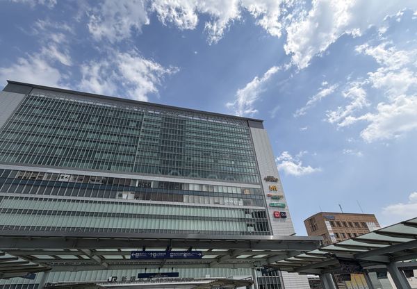 Shin-Yokohama Station complex seen from street level, Yokohama