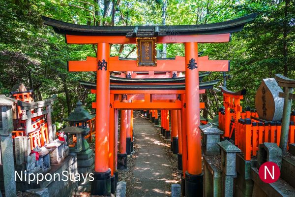 The vermilion torii tunnel at Fushimi Inari