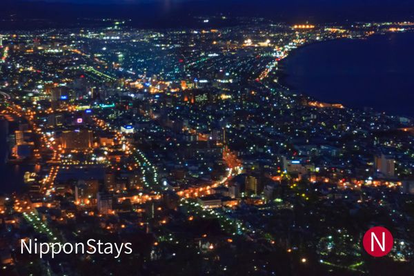 Hakodate at night seen from the mountain