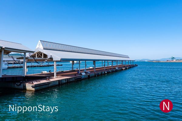 A floating pier at Takamatsu Port on the Seto Inland Sea